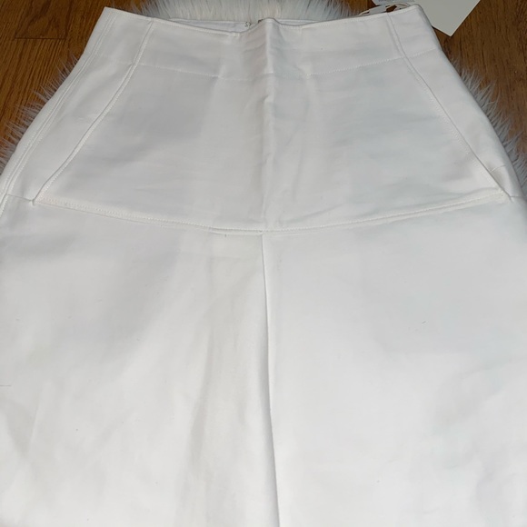 TIBI COMPACT COTTON SUITING DRAPE SKIRT IN WHITE - Picture 6 of 8